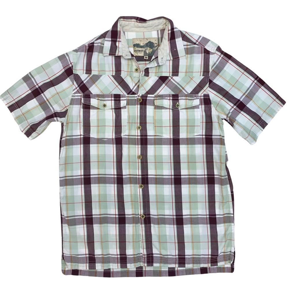 Gramicci Plaid Short Sleeve Collared Button Up Shirt Casual Outdoors Everyday